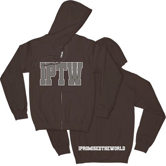 IPTW Zip Hoodie - Dark Chocolate